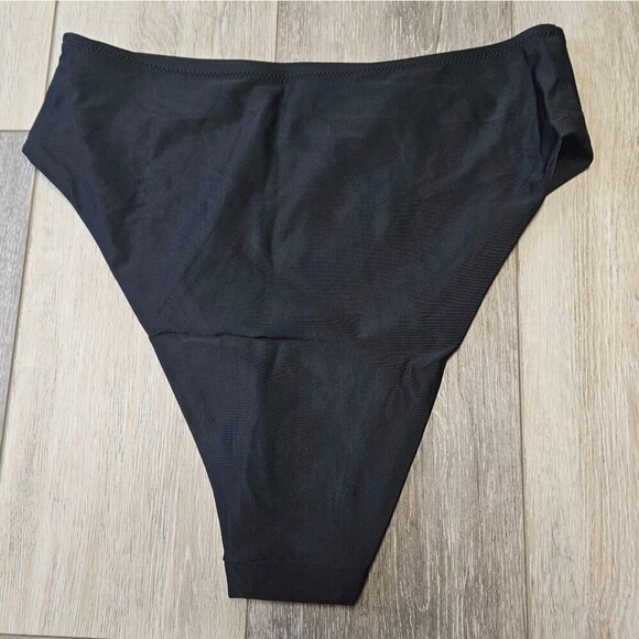 Aerie High Waisted High Cut Cheeky Swim Bottoms Black Women's Medium Swim Beach - Picture 3 of 5